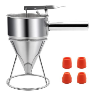 Stainless Steel Batter Dispenser (1200ml/40oz) with Stand & 4 Nozzles