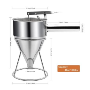 Stainless Steel Batter Dispenser (1200ml/40oz) with Stand & 4 Nozzles - Image 3