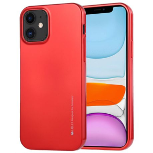 Goospery i-Jelly Cover for iPhone 12 (6.1") - Metallic Finish - Red