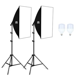 2 x Puluz Soft Box Continuous Lighting Kits (2x E27 Single Globe Sockets) - Image 1