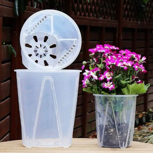 Clear Plastic Orchid/Aroid Pots Set of 6 (Choose Your Size) - Image 13