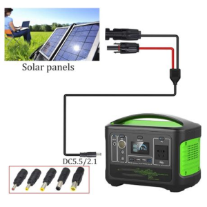 MC4 to DC5521 Solar Panel Adapter Cable with 5 Tips - 1.5m - Image 3