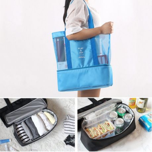 Mesh Beach Bag with Detachable Insulated Cooler - Image 13