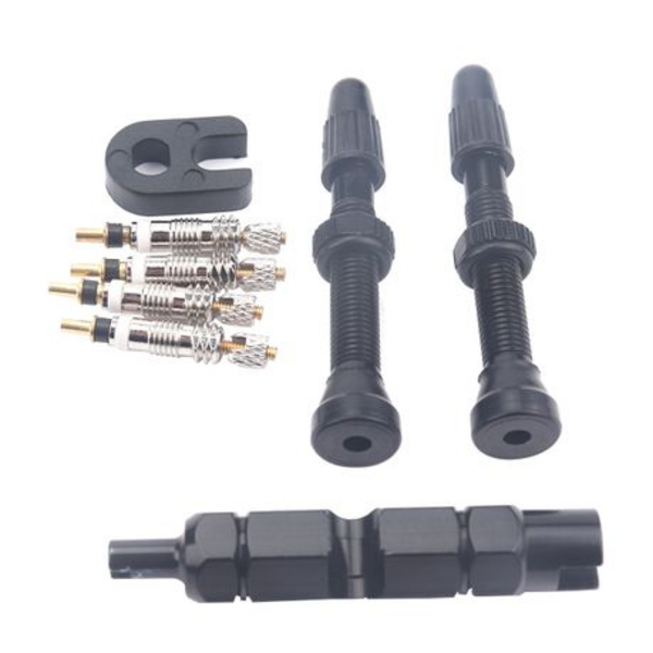 T4U Tubeless Valve Set with Tools and 4 Cores (40mm)