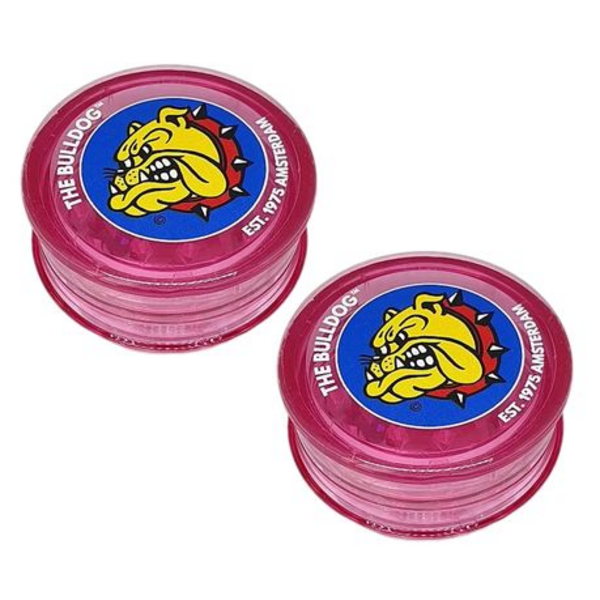 2 x The Bulldog - Acrylic 3 Part Herb Grinder - Pink