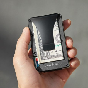 New-Bring Aluminium Minimalist Card Holder & Money Clip RFID Blocking - Image 4
