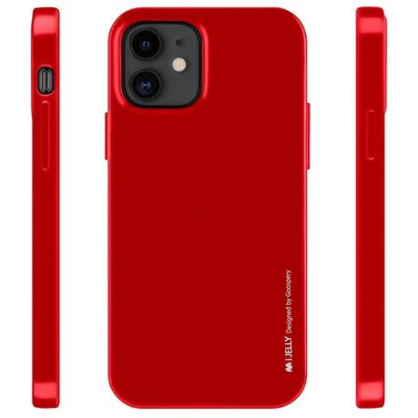 Goospery i-Jelly Cover for iPhone 12 (6.1") - Metallic Finish - Red