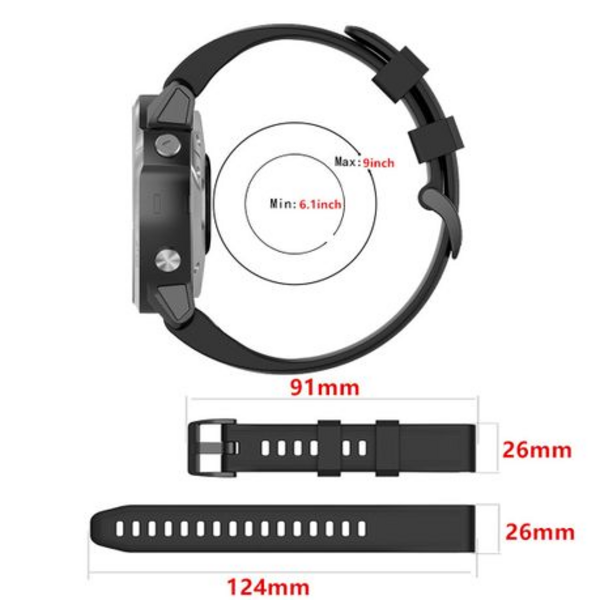 LOBO 22mm QuickChange Watch Strap For Garmin Fenix 5/6/7, 955 etc(See List)