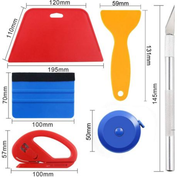 Vinyl Application Tool Kit - 11 Piece DIY Set for Wraps, Decals & Tints