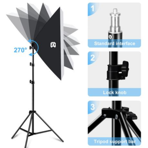 2 x Puluz Soft Box Continuous Lighting Kits (2x E27 Single Globe Sockets) - Image 5