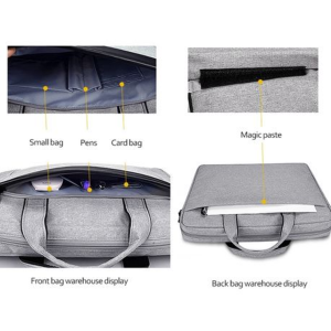 Dj06 Series 14.1 Inch Multi-Functional Laptop Bag - Midnight Black - Grey - Image 3