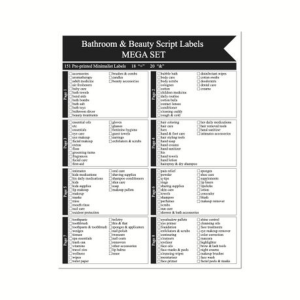 189 Piece Bathroom & Beauty Adhesive Label Set - Image 2