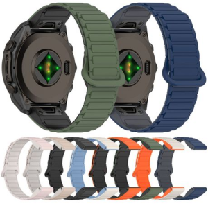 LOBO 26mm FastFit Magnetic Strap Compatible With Garmin Fenix/Epix/Instinct/Tactix etc. - Blue, Black - Image 1