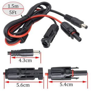 MC4 to DC5521 Solar Panel Adapter Cable with 5 Tips - 1.5m - Image 2