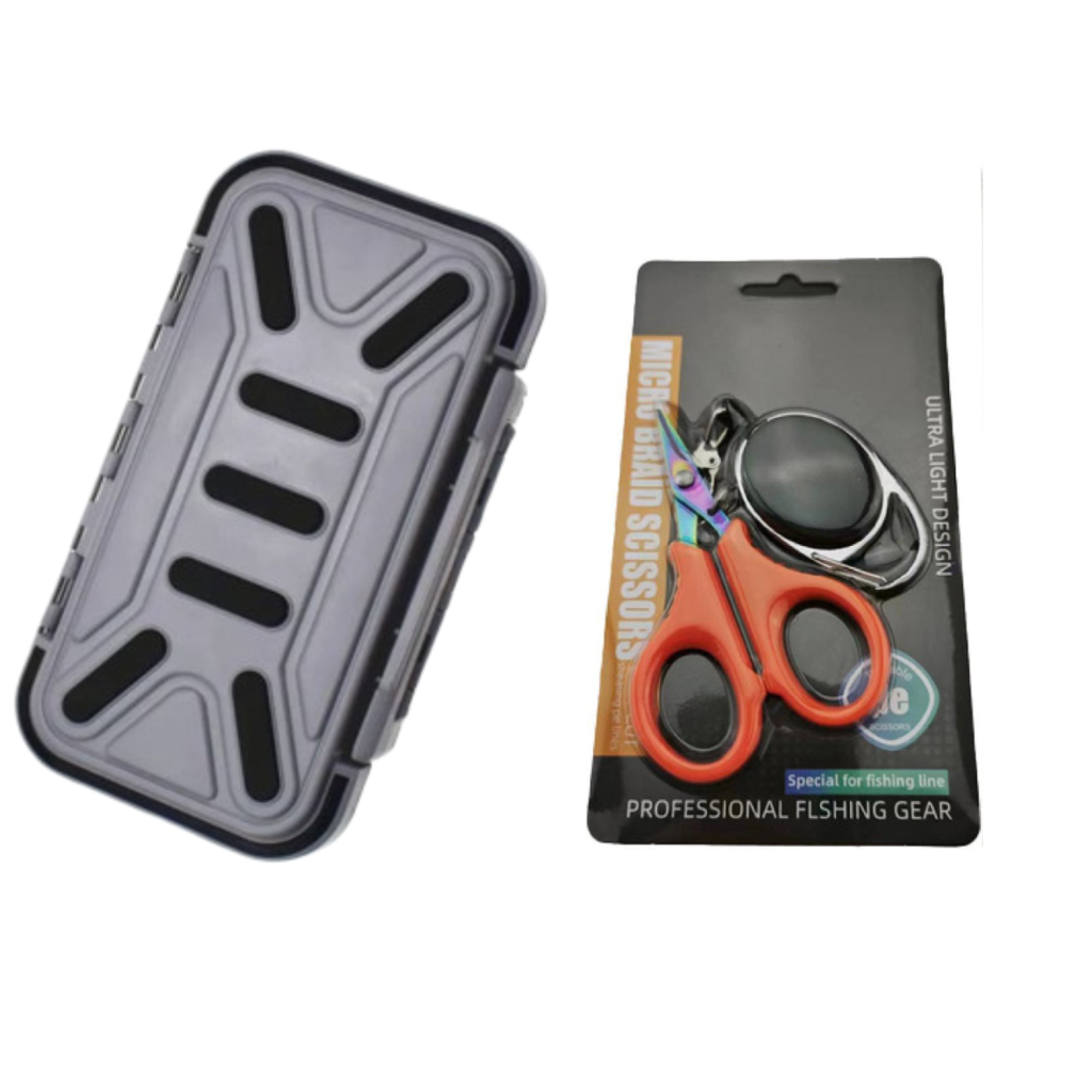 Waterproof Tackle Box & Retractable Braid Scissors