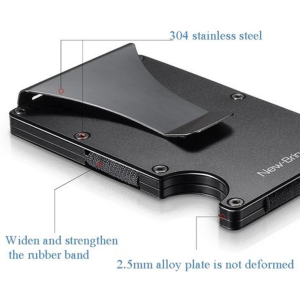 New-Bring Aluminium Minimalist Card Holder & Money Clip RFID Blocking - Image 7
