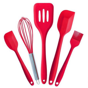 5 Piece Silicone Baking Utensil Set (Red) - Image 1