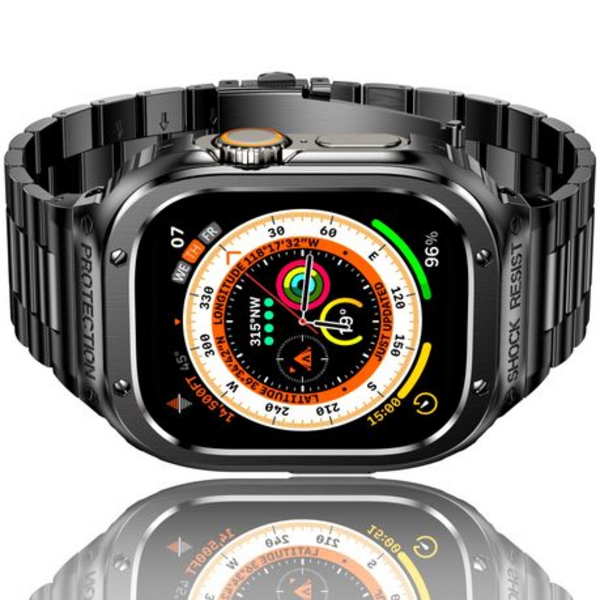 LOBO Stainless Steel Case with Integrated Straps for Apple Watch Ultra 49mm