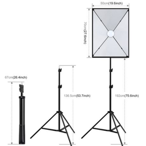 2 x Puluz Soft Box Continuous Lighting Kits (2x E27 Single Globe Sockets) - Image 3