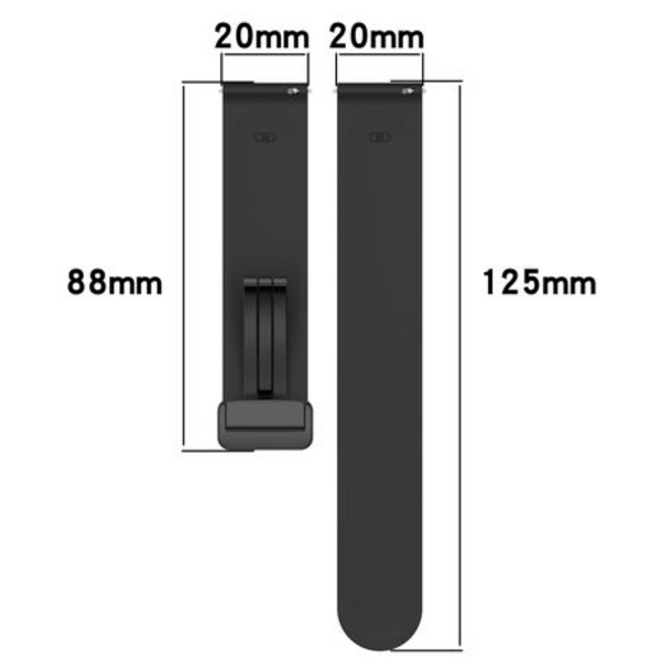 LOBO 20mm Two-Tone Strap With Magnetic Clasp For Garmin - Red & Black