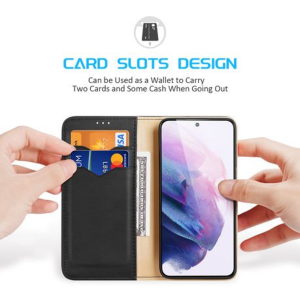 DUX DUCIS Genuine Leather RFID Blocking Cover Samsung S22 5G 6.1 inch - Black - Image 3