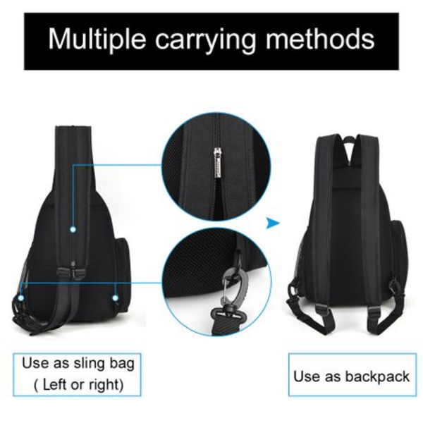 CADeN D17-1 Camera Backpack/Messenger Bag - Black