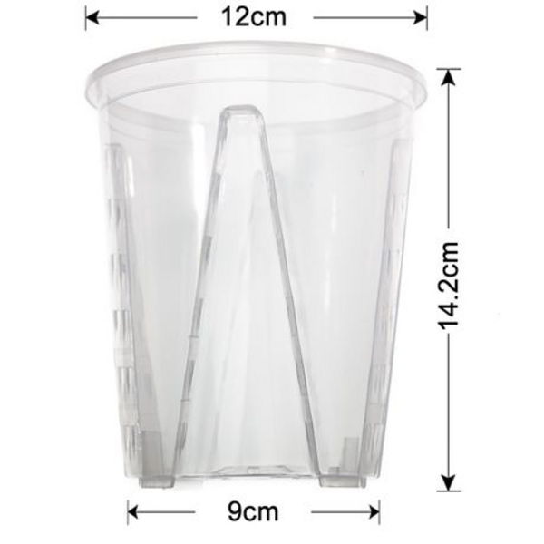 Clear Plastic Orchid/Aroid Pots Set of 6 (Choose Your Size) - Image 4