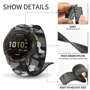 LOBO 22mm Nylon Watch Strap For Garmin - Image 5