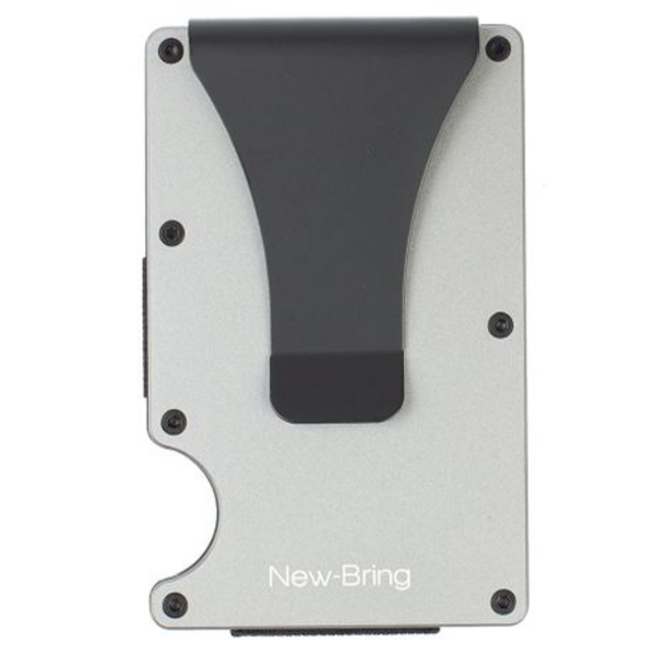 New-Bring Aluminium Minimalist Card Holder & Money Clip RFID Blocking