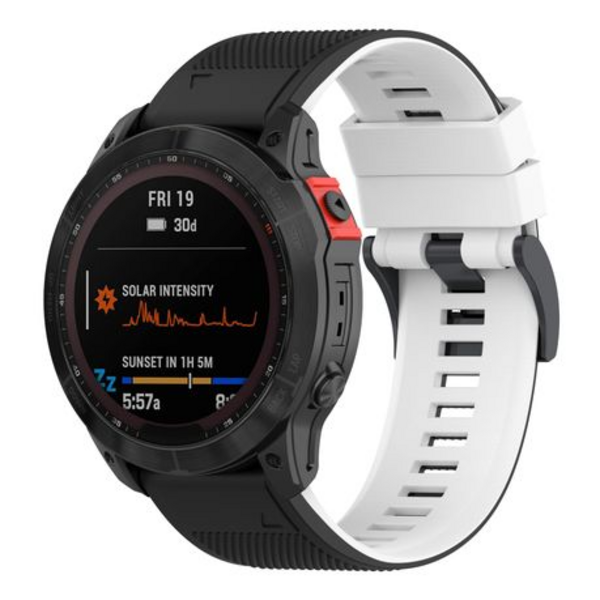 LOBO 26mm Two-Tone Silicone Watch Strap For Garmin