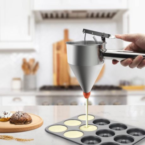 Stainless Steel Batter Dispenser (1200ml/40oz) with Stand & 4 Nozzles