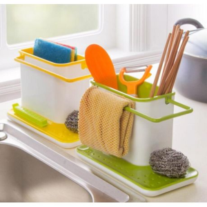 Kitchen Sink Organiser - Medium (21 x 11.4 x 13.5cm) - Green & White - Image 3