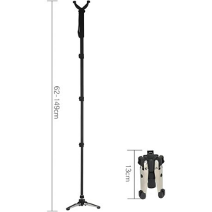 Aluminum Telescoping Shooting Stick with Rotatable Base - Image 5