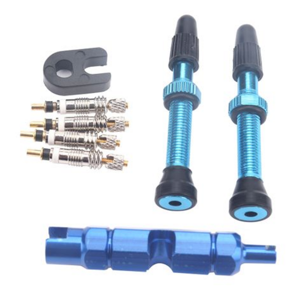 T4U Tubeless Valve Set with Tools and 4 Cores (40mm)