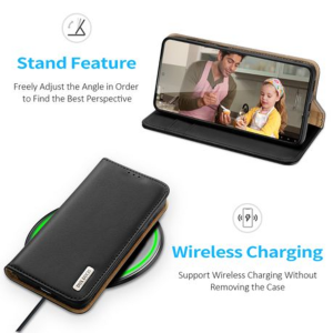 DUX DUCIS Genuine Leather RFID Blocking Cover Samsung S22 5G 6.1 inch - Black - Image 4