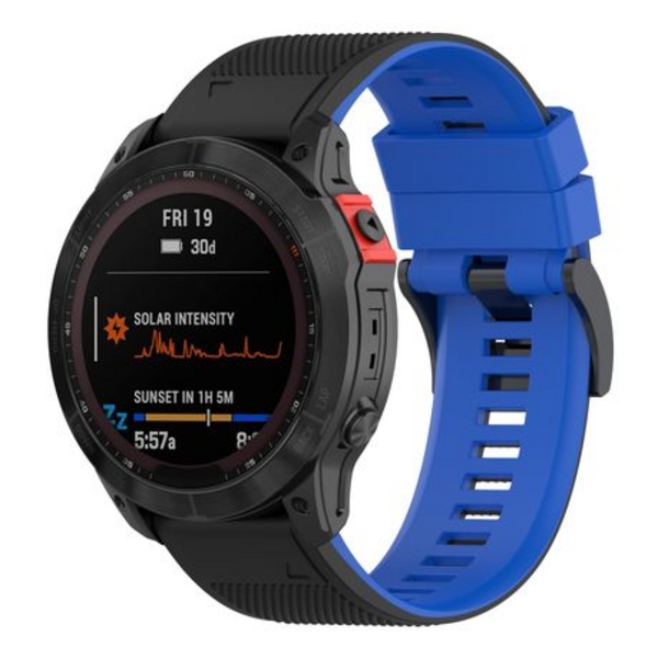 LOBO 26mm Two-Tone Silicone Watch Strap For Garmin