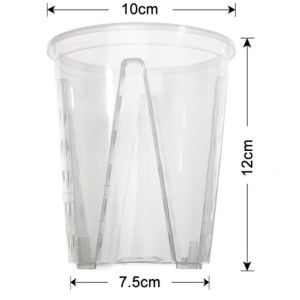 Clear Plastic Orchid/Aroid Pots Set of 6 (Choose Your Size) - Image 2