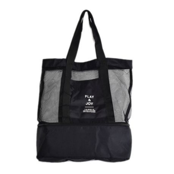Mesh Beach Bag with Detachable Insulated Cooler