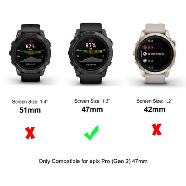 2x ENKAY Screen Protectors with 3D Edge for Garmin Epix Pro Gen 2 47mm