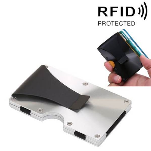T4U Aluminium Minimalist Card Holder & Money Clip RFID Blocking