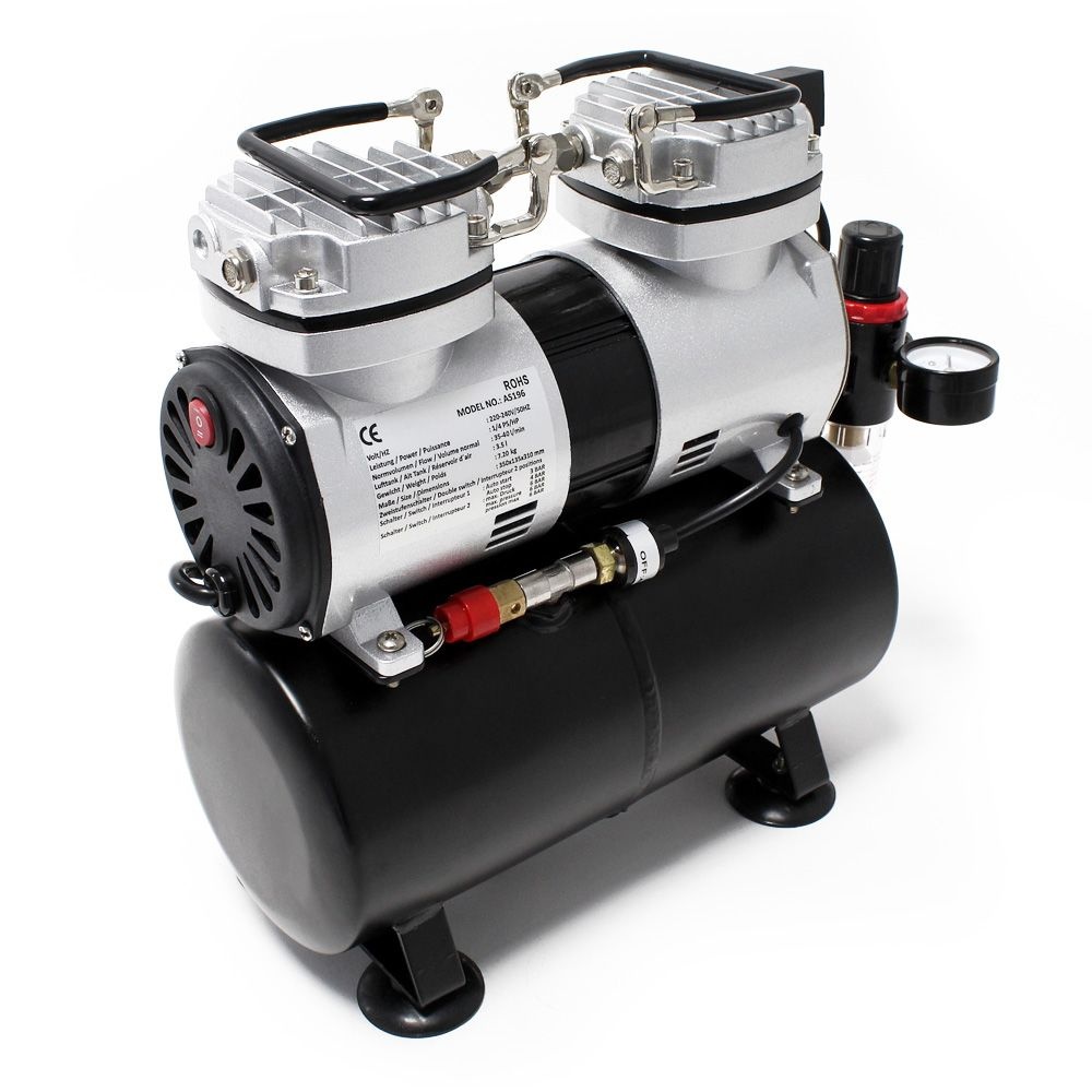 2 Cylinder Compressor with Tank for Airbush