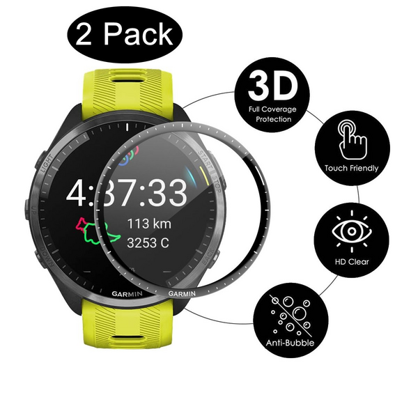 2 PCS WILK Acrylic Screen Protectors with 3D Edge for Garmin Forerunner 965