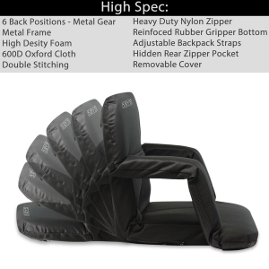 5by5 Padded Stadium Chair With Armrests & Back Support - Standard Width - Image 2