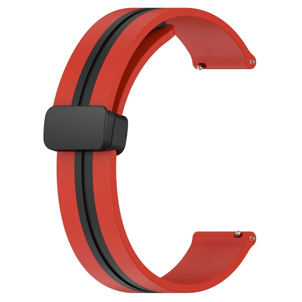 LOBO 20mm Two-Tone Strap With Magnetic Clasp For Garmin - Red & Black