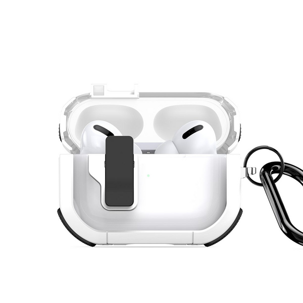 Dux Ducis TPU+PC Case & Carabiner for Apple Pods Pro 2 (PECN Series) - Black, Transparent & White