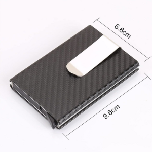 T4U Pop-Up Card Holder with RFID Protection - Red Carbon Finish - Image 4