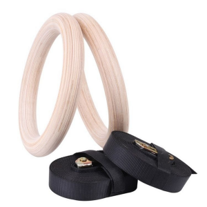 2 Piece Gymnastics Rings(23.5cm Diameter) with 38mm Nylon Straps - 4.5m Length - Image 1