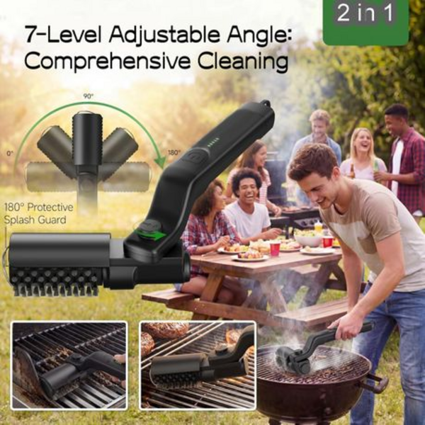 Electric BBQ Grill Brush Cleaner - 3-Speed - 20kg Torque USB-C Rechargeable
