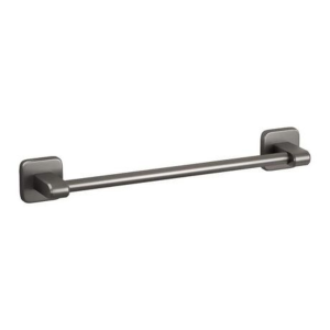 40cm Towel Rail with Strong Adhesive Tabs - No Drill - Dark Grey