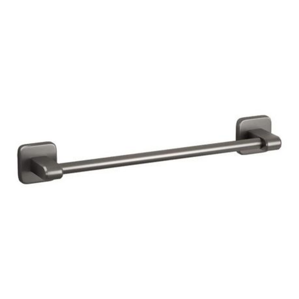 40cm Towel Rail with Strong Adhesive Tabs - No Drill - Dark Grey